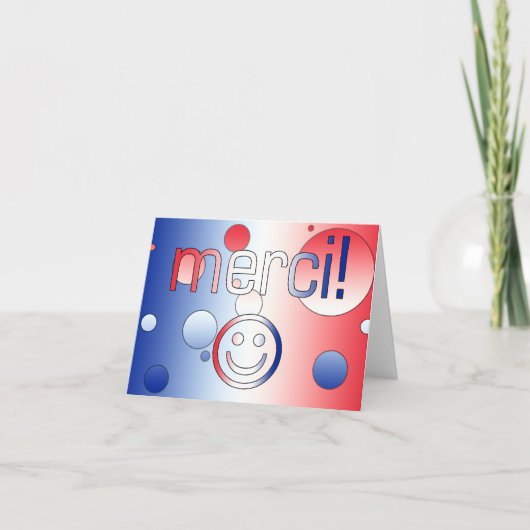 フランスのギフト：ありがとう/メルシ顔 サンキューカード (正面)