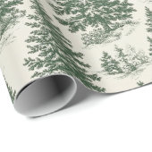 フランスのクリスマストイレグリーンラッピング紙 ラッピングペーパー (ロールコーナー)