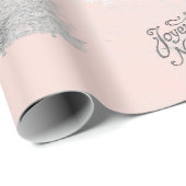 フランスのクリスマスフォレストディアツリーピンクジュウノエル ラッピングペーパー (ロールコーナー)