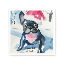 フランスのクリスマス・サンタハット付きブルドッグカスタム