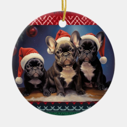 フランスのクリスマス セラミックオーナメント (正面)