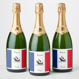 フランスのクリスマス フランス国旗 クリスマス フランス スパークリングワインラベル