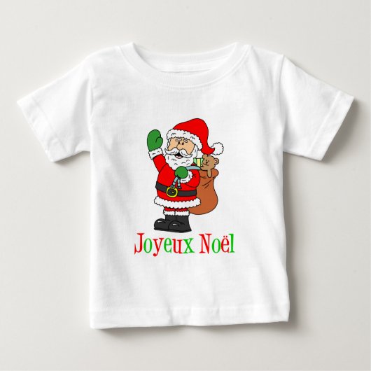 フランスのクリスマス ベビーTシャツ (正面)