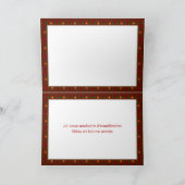 フランスのクリスマス、ヴィンテージリス、松とドングリ シーズンカード (内部)