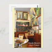フランスのクロード・モネの部屋 ポストカード (正面/裏面)