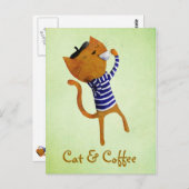 フランスのクール猫 ポストカード (正面/裏面)