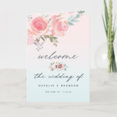 フランスのグラデーション園桃色の結婚牡丹の式 プログラム (正面)