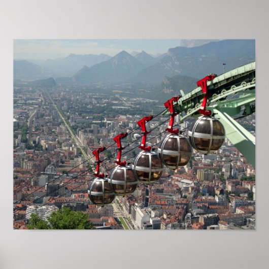 フランスのグルノーブルの上の鋼索性。 ポスター (正面)