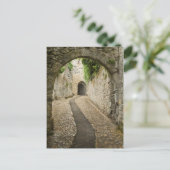 フランスのグレーの敷石の通り ポストカード (スタンド正面)