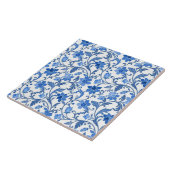 フランスのコテージネイビーブルーフローラ タイル (側面)