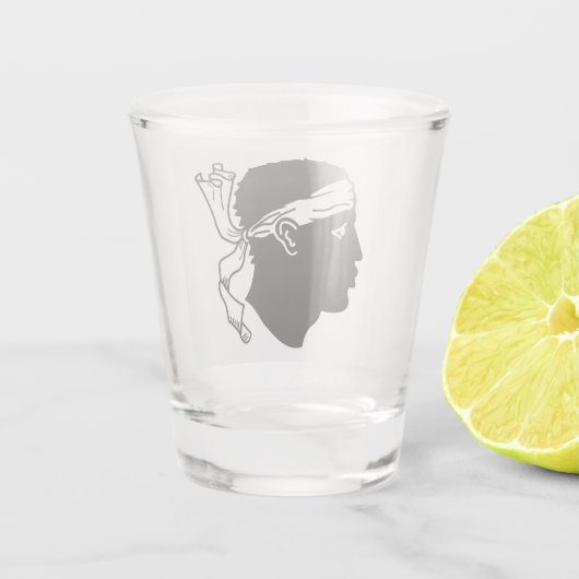 フランスのコルシカ国旗と愛国的なショットグラス ショットグラス (裏面)