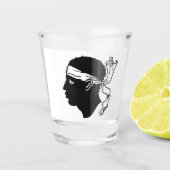 フランスのコルシカ国旗と愛国的なショットグラス ショットグラス (正面)