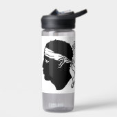 フランスのコルシカ国旗を持つウォーターボトル ウォーターボトル (左面)