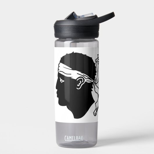 フランスのコルシカ国旗を持つウォーターボトル ウォーターボトル (左面)