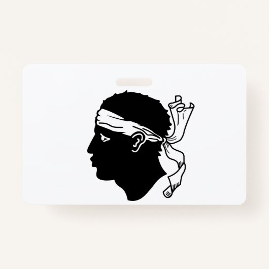 フランスのコルシカ国旗を持つネームバッジ バッジ (正面)