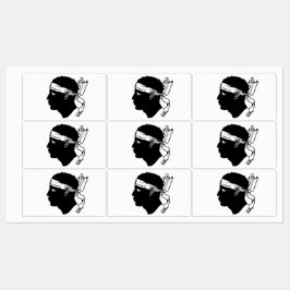 フランスのコルシカ国旗を持つ愛国的なラベル ラベル