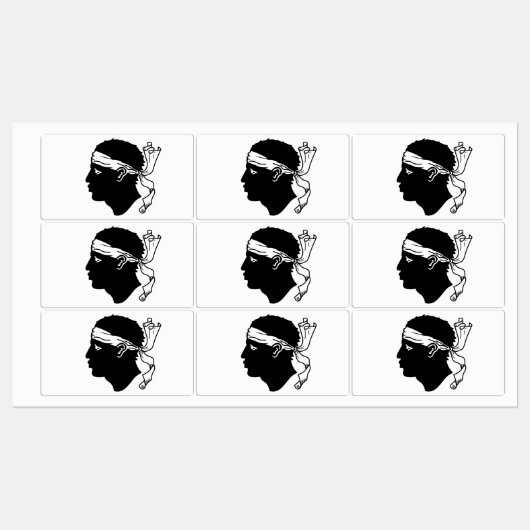 フランスのコルシカ国旗を持つ愛国的なラベル ラベル (シート)