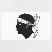 フランスのコルシカ国旗を持つ愛国的なラベル ラベル (デザイン1)