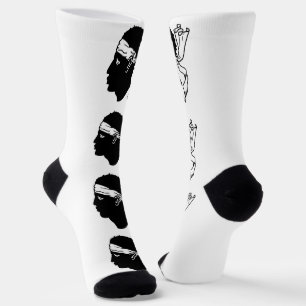 フランスのコルシカ国旗を持つ男性クルー用ソックス ソックス