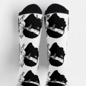 フランスのコルシカ国旗を持つ陸上競技用クルーソック ソックス (上部)