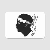 フランスのコルシカ州旗を持つ愛国的な名前タグ 名札 (正面)