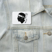 フランスのコルシカ州旗を持つ愛国的な名前タグ 名札 (インサイチュ)