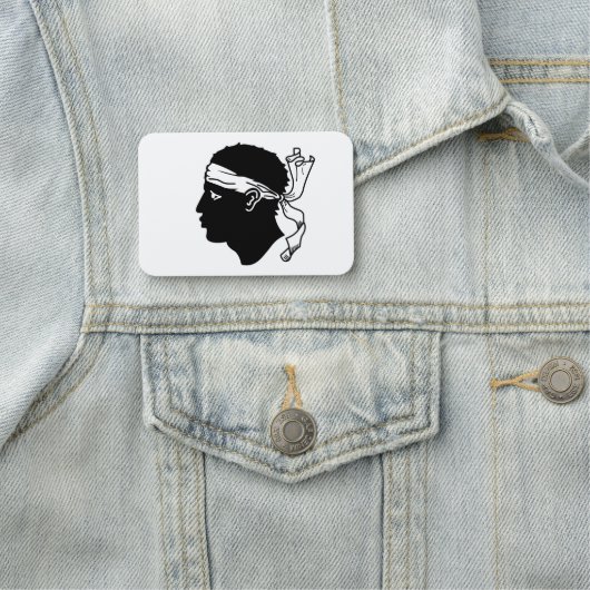 フランスのコルシカ州旗を持つ愛国的な名前タグ 名札 (インサイチュ)