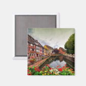 フランスのコルマールにある小さなヴェネツィア、プティ・ヴェニス マグネット (正面/裏面)