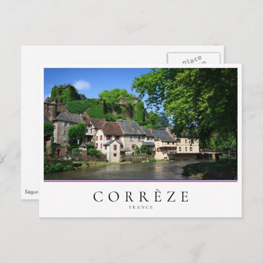 フランスのコレーズにあるセグールルシャトー村 ポストカード (正面/裏面)