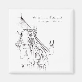 フランスのゴシック様式のブルージュ大聖堂 マグネット