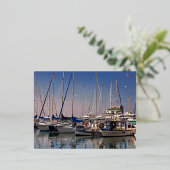 フランスのゴルフアン港 箔シーズンポストカード (立ち正面)