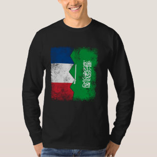 フランスのサウジアラビアがサウジの半分のルーツに旗を立てフランスのる Tシャツ