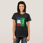 フランスのサウジアラビアがサウジの半分のルーツに旗を立てフランスのる Tシャツ (正面フル)