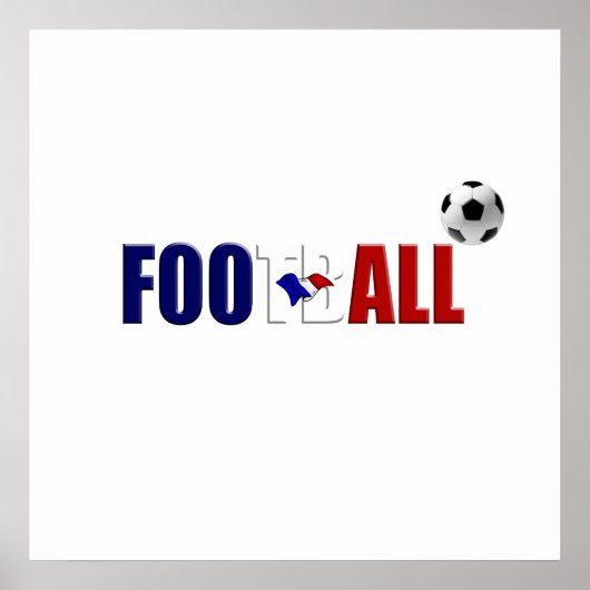 フランスのサッカーの旗の色のロゴギフト ポスター (正面)