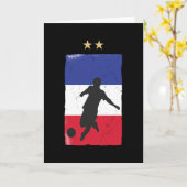 フランスのサッカージャージーサッカーファンフランスの国旗 カード (黄色い花)