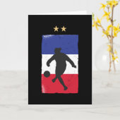 フランスのサッカージャージーサッカーファンフランスの国旗 カード (黄色い花)