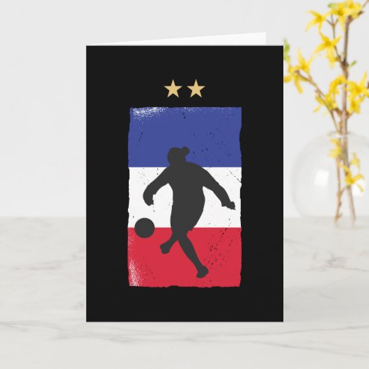 フランスのサッカージャージーサッカーファンフランスの国旗 カード (黄色い花)