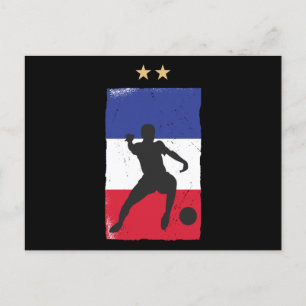 フランスのサッカージャージーサッカーファンフランスの国旗 ポストカード