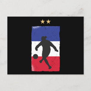 フランスのサッカージャージーサッカーファンフランスの国旗 ポストカード