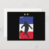 フランスのサッカージャージーサッカーファンフランスの国旗 ポストカード (正面/裏面)