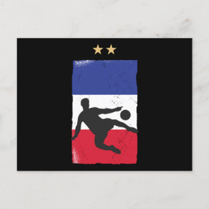 フランスのサッカージャージーサッカーファンフランスの国旗 ポストカード