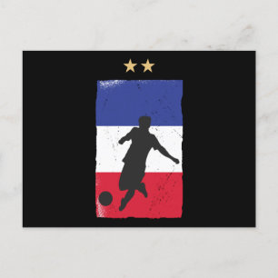 フランスのサッカージャージーサッカーファンフランスの国旗 ポストカード