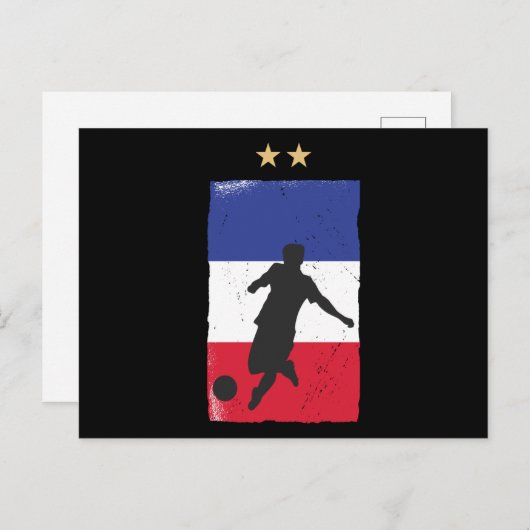 フランスのサッカージャージーサッカーファンフランスの国旗 ポストカード (正面/裏面)