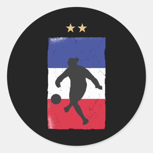 フランスのサッカージャージーサッカーファンフランスの国旗 ラウンドシール (正面)