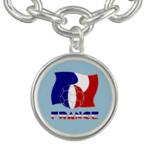 フランスのサッカーボールと国旗