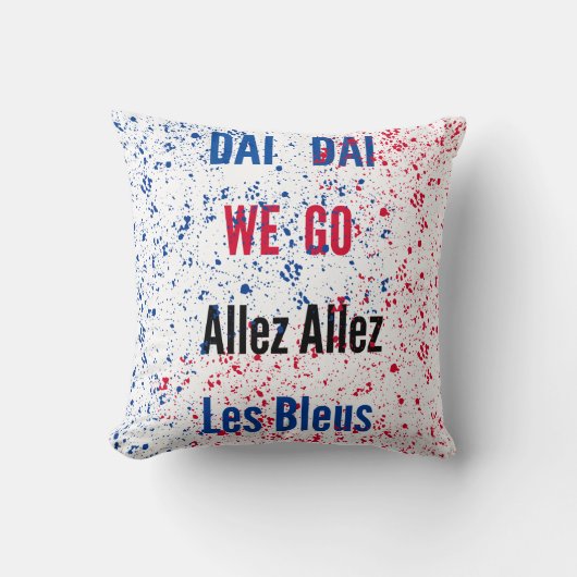 フランスのサッカー応援ファミリーパーティーの枕 クッション (正面)