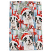 フランスのサンタ分隊クリスマス ミディアムペーパーバッグ (正面)