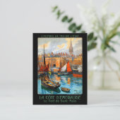 フランスのサンマロがヴィンテージ旅行のポスターを復元 ポストカード (スタンド正面)