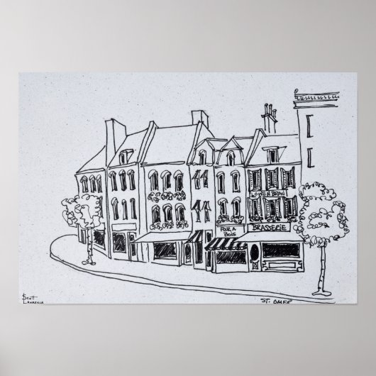 フランスのサン・オマー建築 ポスター (正面)