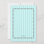 フランスのシストライプックブライダルシャワーティーパーティー 招待状 (裏面)